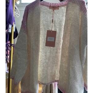 NEW SCANDAL ITALY women's montecristo cardigan sweater in ivory combo